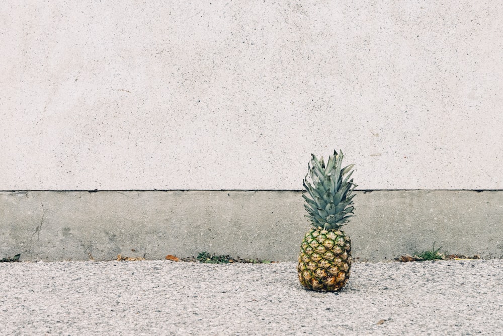 pineapple fruit beside wall