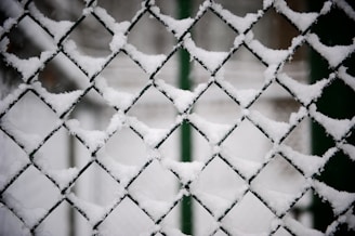 snow covered black steel fence first fence of idaho