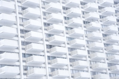 Stern white balconies