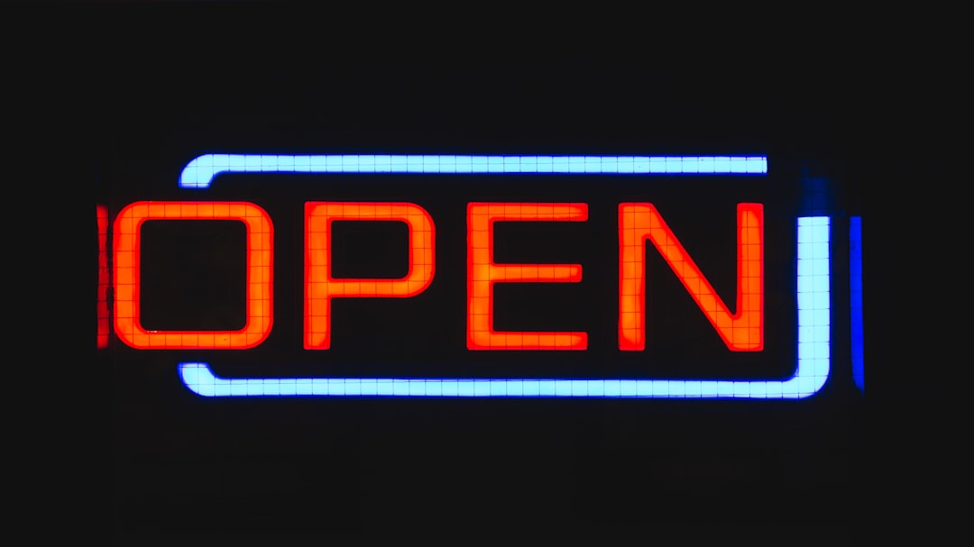 Red and blue open neon