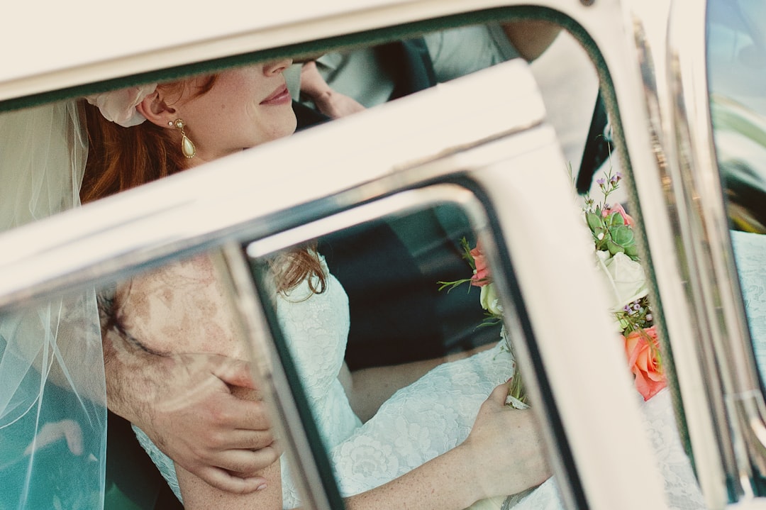 bride in white vehicle