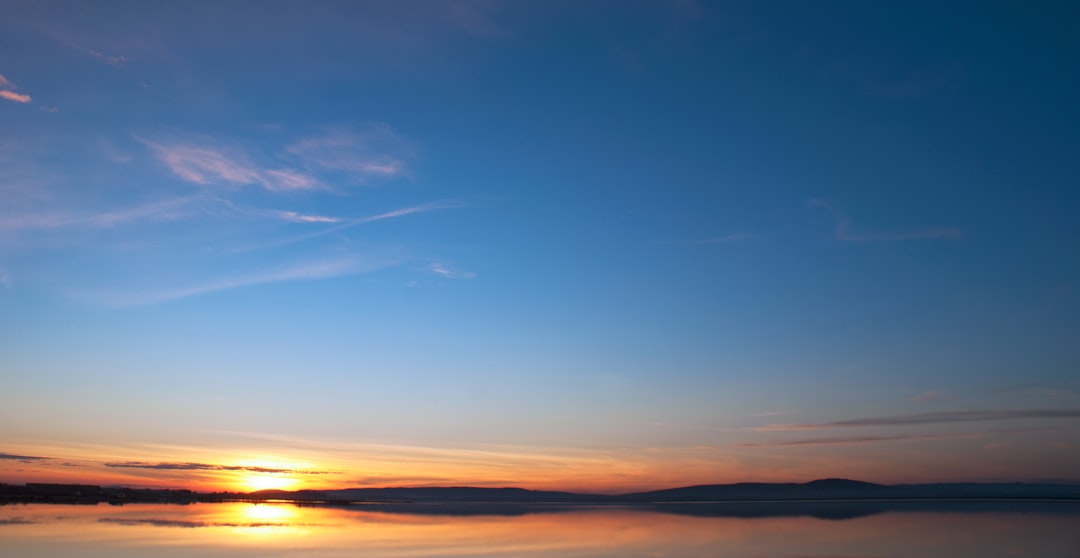 silhouette photo of sunset view