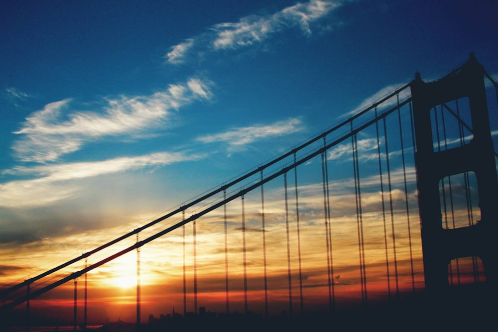 silhouette photo of bridge