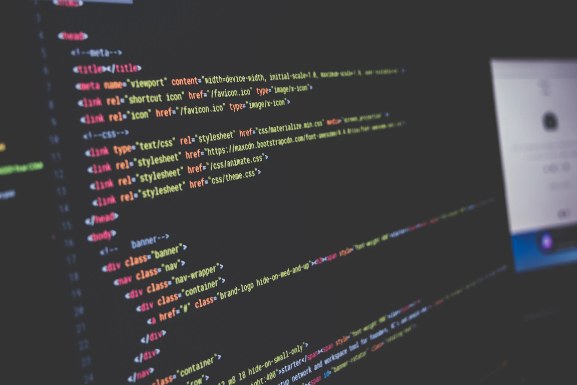 Green code on a black screen