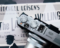 gray Fujifilm SLR camera