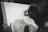 A person is engaged in a detailed drawing, focusing intently on the artwork. The drawing features intricate designs of flora and fauna, suggesting a theme of nature. The image is in black and white, enhancing the focus on the pencil work and the concentration of the artist.