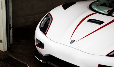 A close-up of a car's intricate details and design.