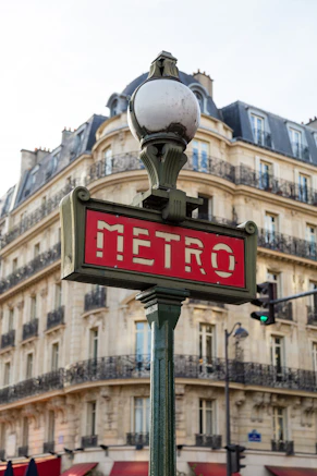 Metro street signage in paris 