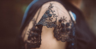 A delicate lace bodysuit draped gracefully on a mannequin, highlighting intricate craftsmanship.