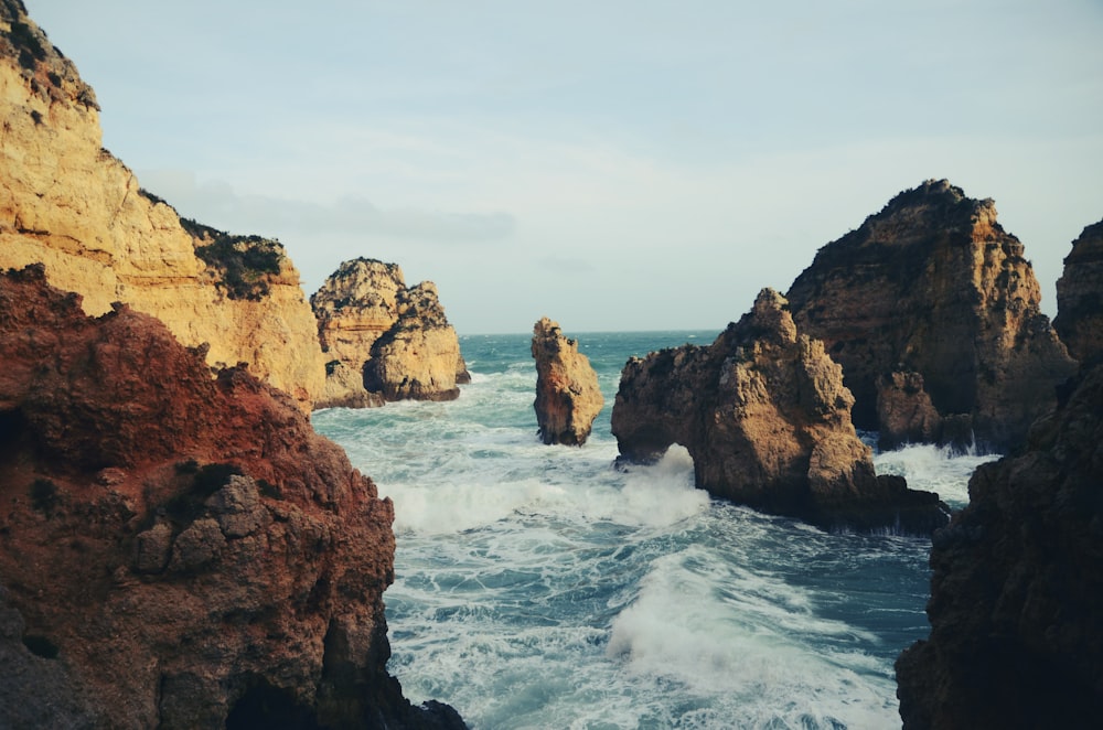 time lapse photography of ocean waves