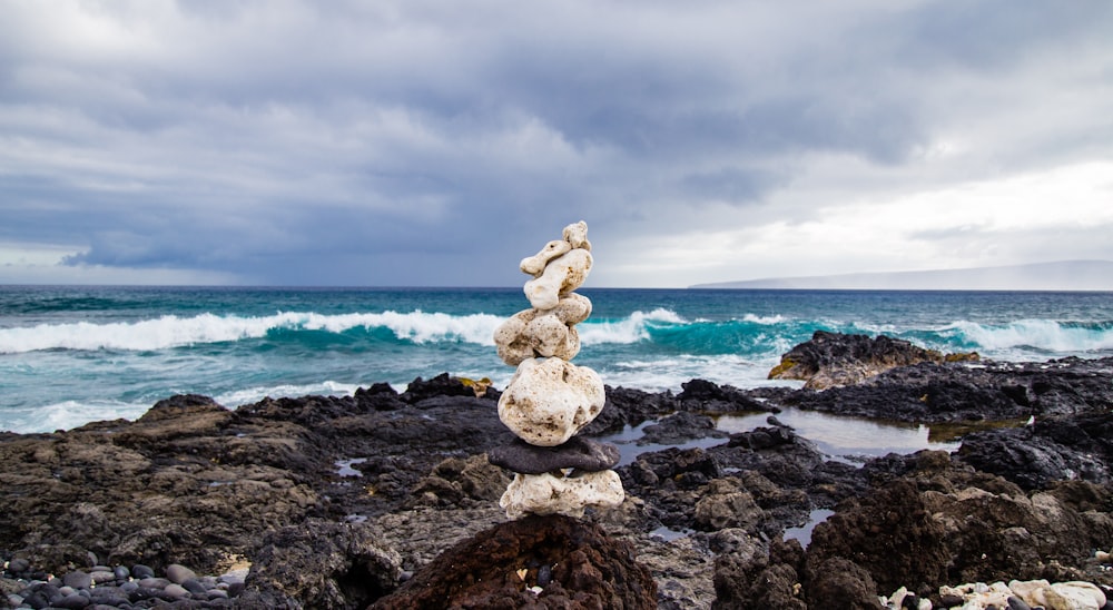 rock formation near seashore during daytime