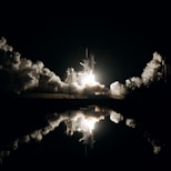 space shuttle taking off