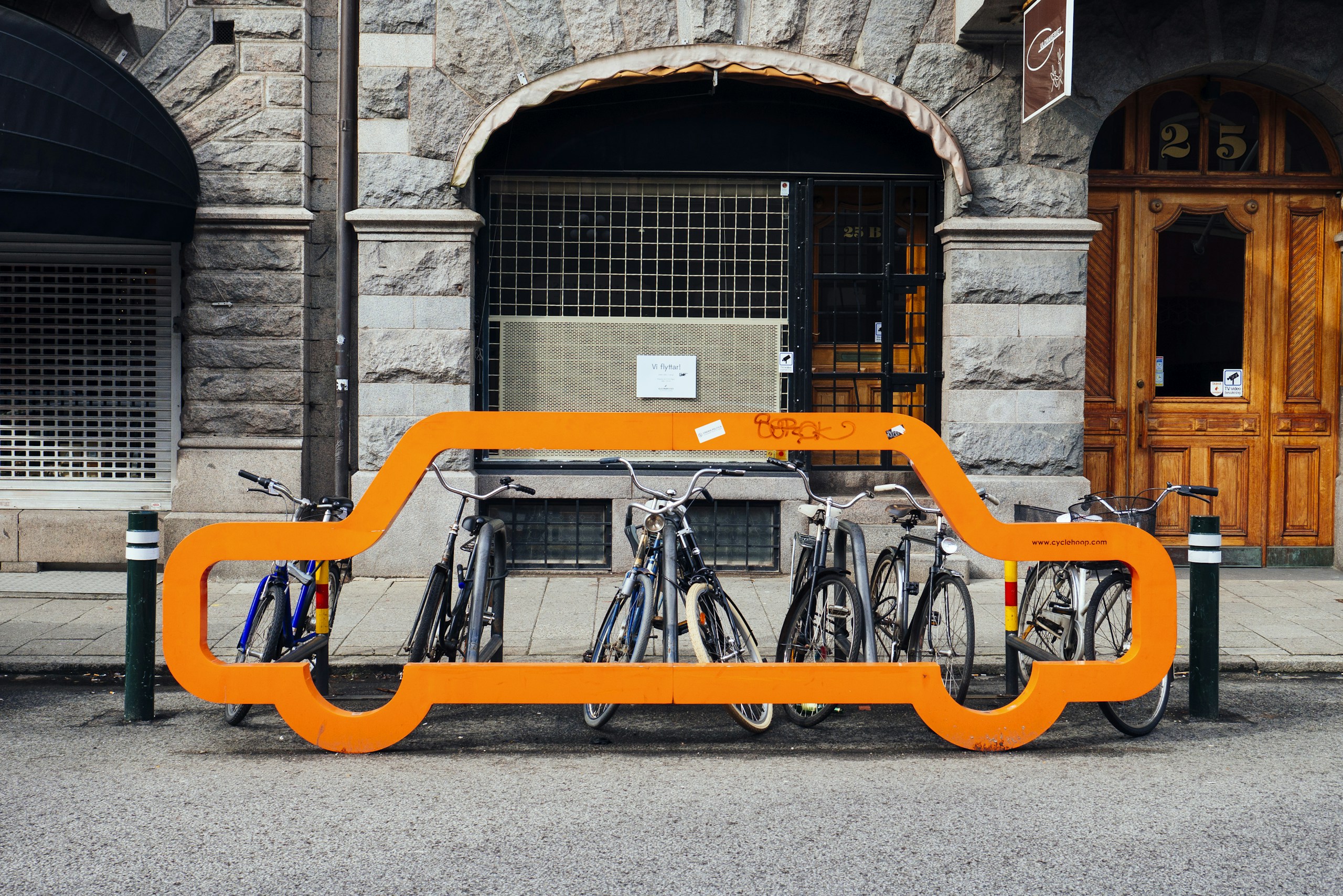 bike lot parked near building