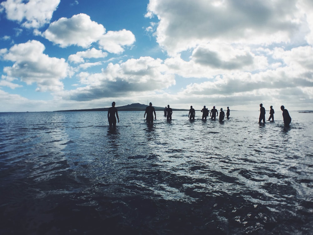 group of people swimming