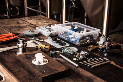 flat lay photography of assorted-color mechanical tool set