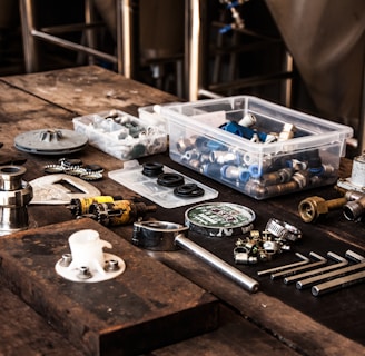 flat lay photography of assorted-color mechanical tool set