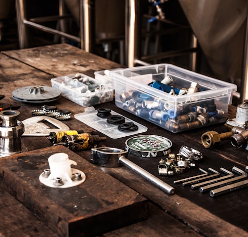 flat lay photography of assorted-color mechanical tool set