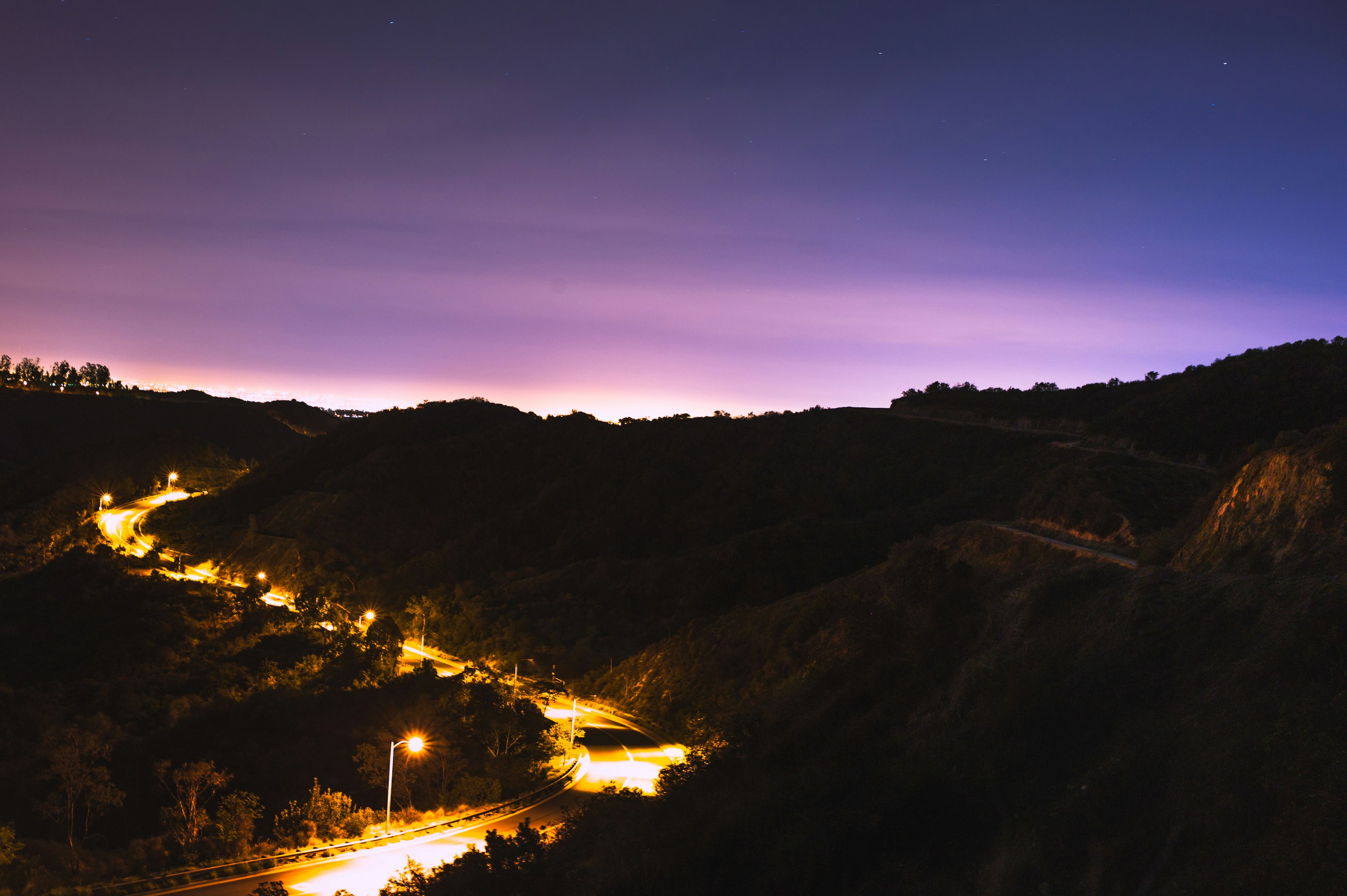 road on mountain side photo