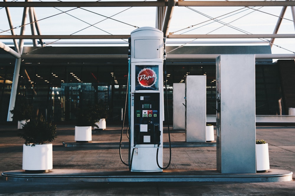 gray gasoline pump station