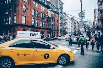 yellow cab in city