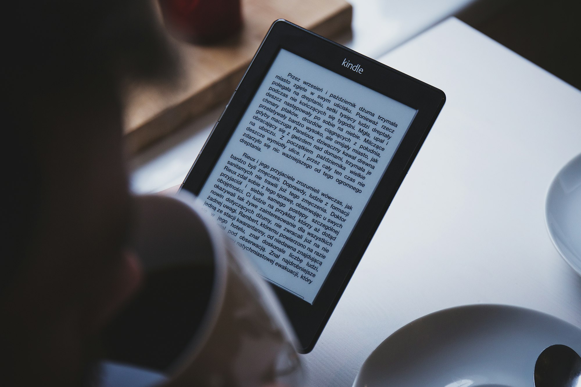 Reading on an e-book reader