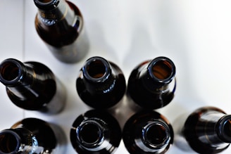 aerial photography of black bottles