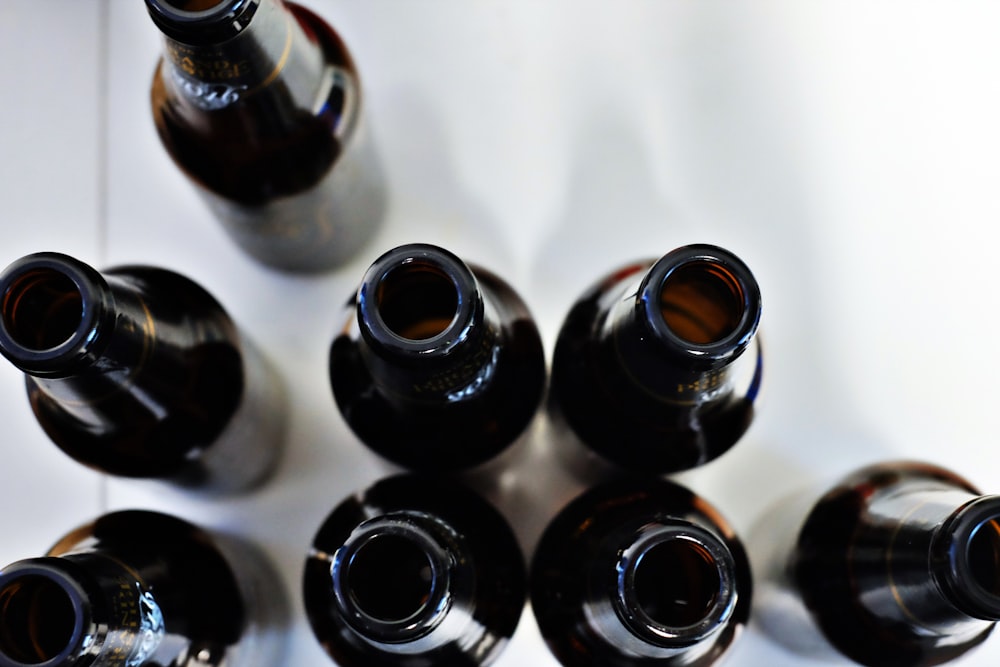 aerial photography of black bottles