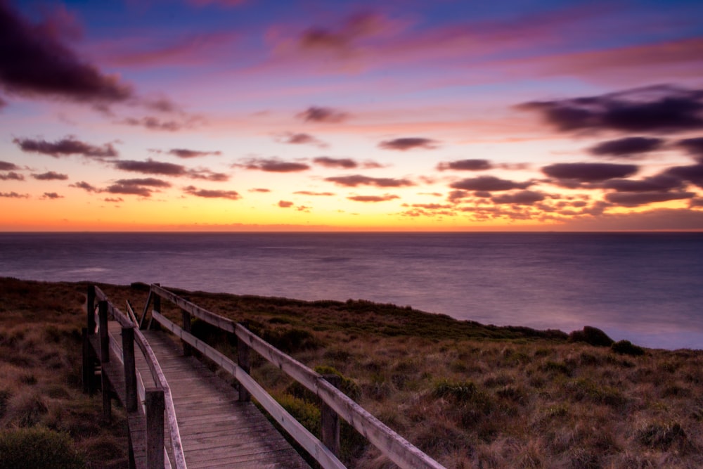 view of ocean during sunset