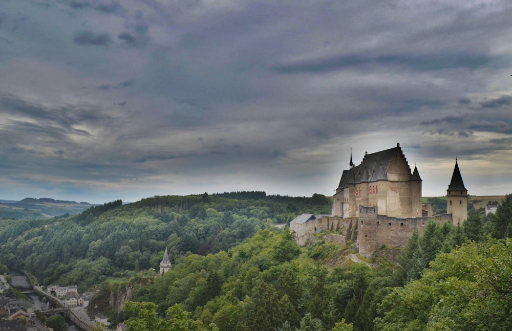 Vue aérienne du palais sur la forêt