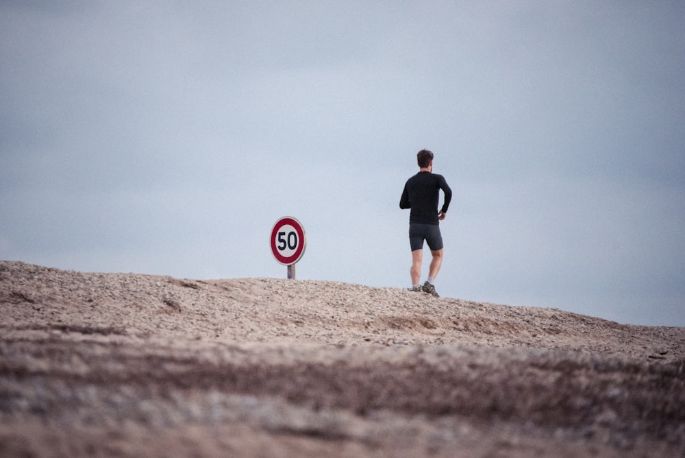 A man jogging outside in HyÃ¨res, France