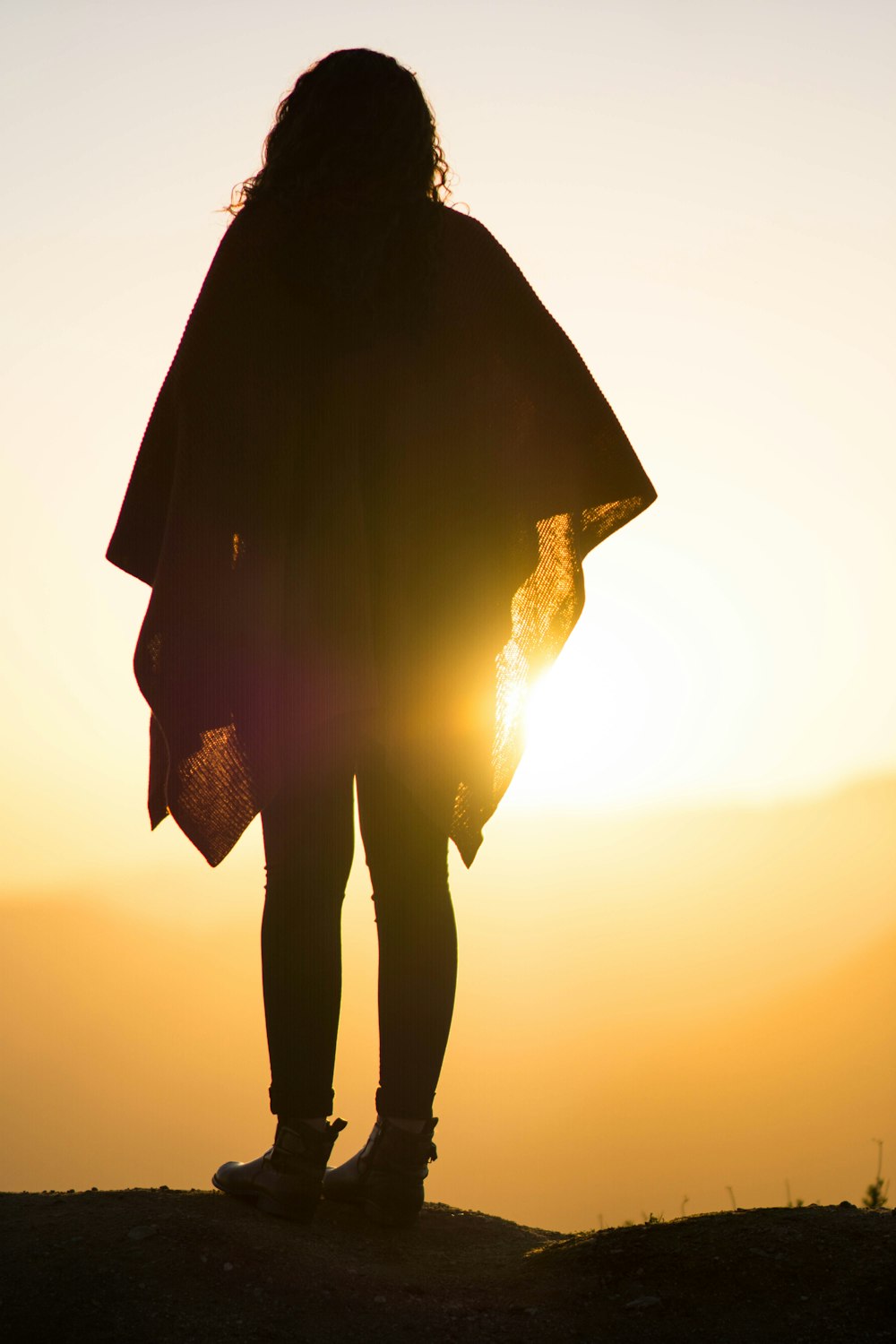 silhouette photo of woman