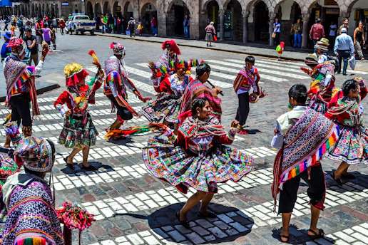 A vibrant community gathering in Cajibío celebrating Afro-Colombian heritage with traditional music and dance.