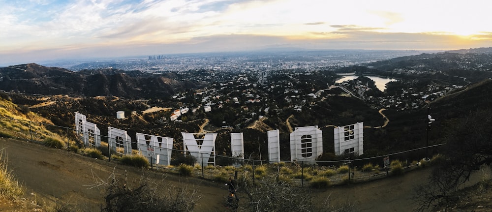 aerial photography of Hollywood California