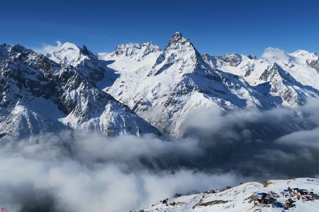mountain range landscape photograph, Mountain summit