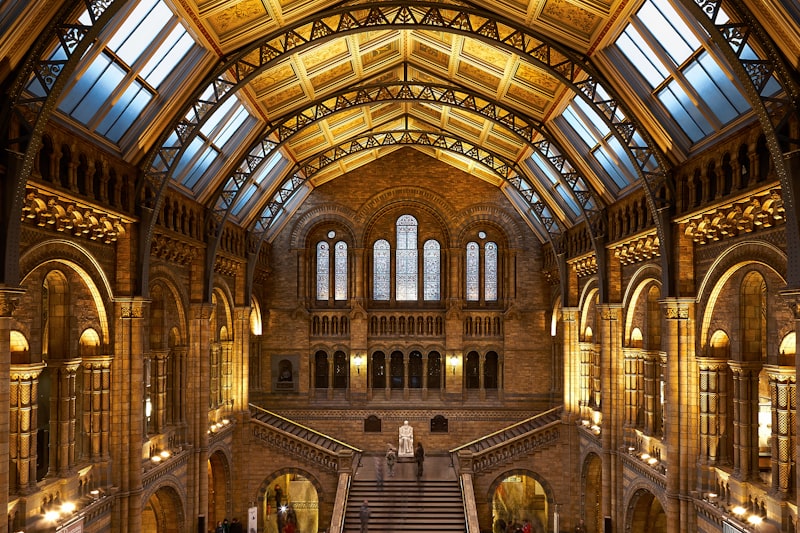 Natural History Museum grand Romanesque facade in South Kensington