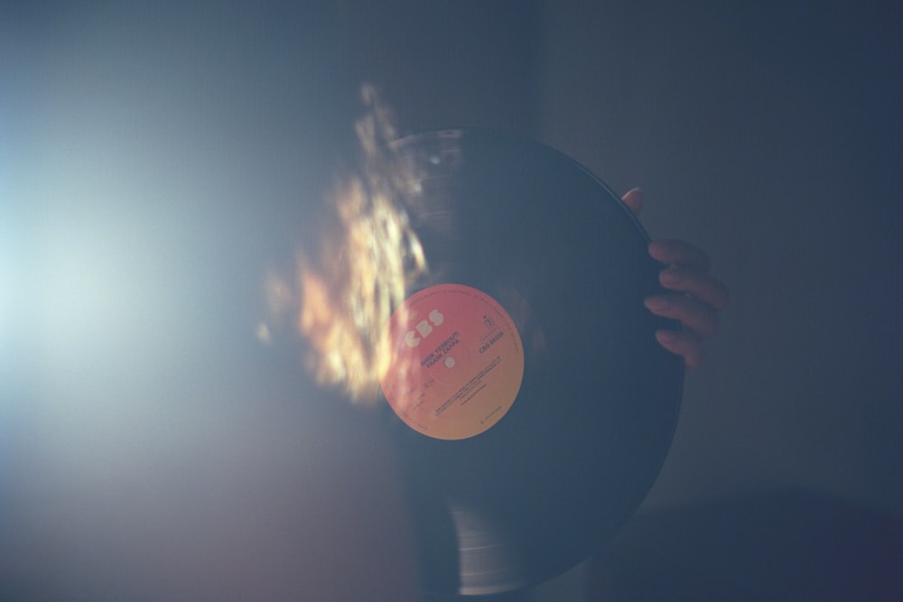 person holding vinyl disc