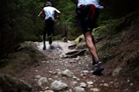 two people running