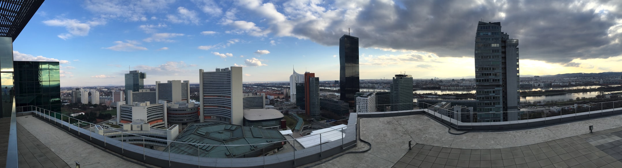 Background picture showing skyscrapers in Vienna