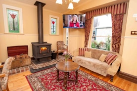 Cozy living room with an efficient heating system