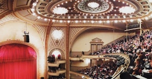 Audience captivated by a theatrical performance in a grand theater