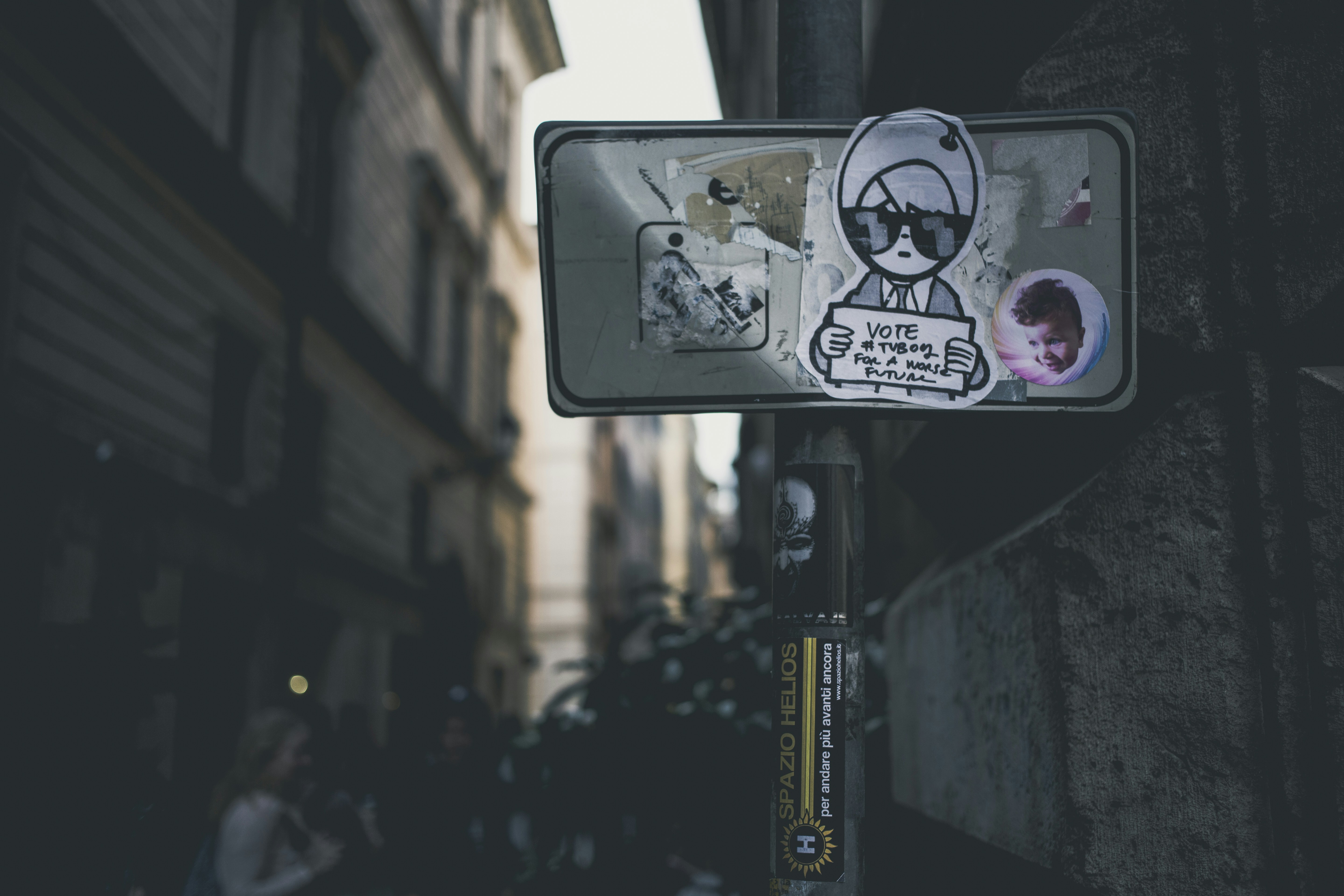 Graffiti sticker sign