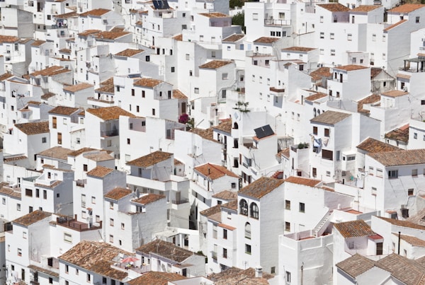 aerial photography of white houses