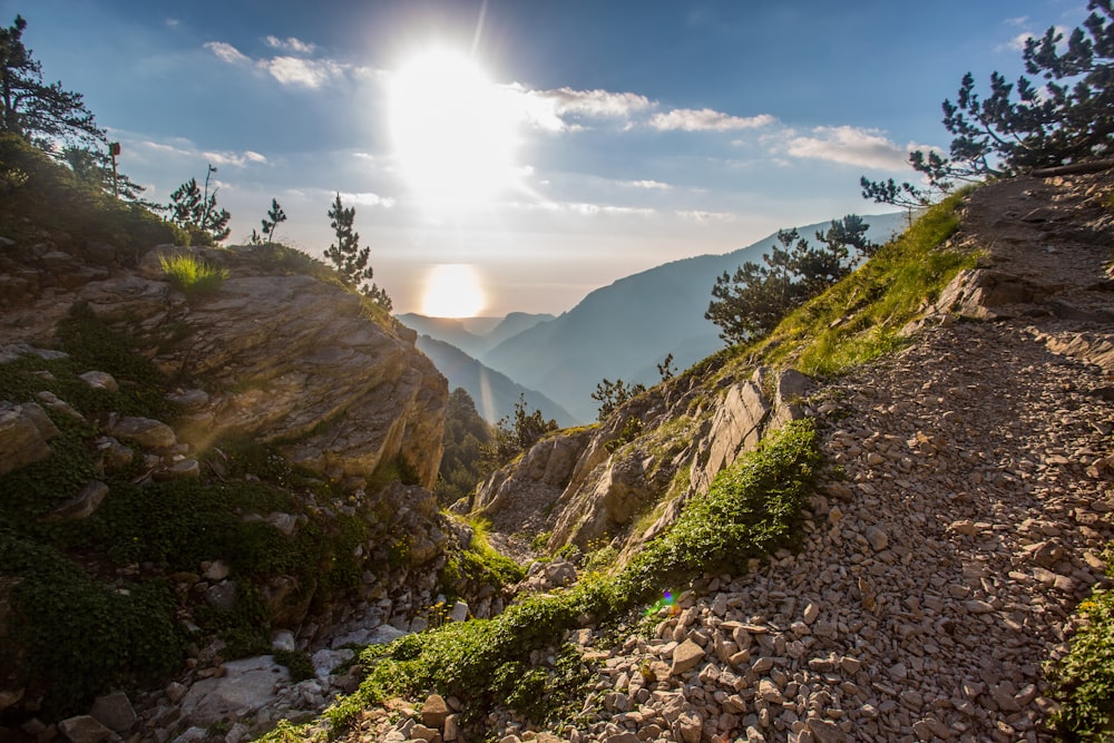 Montaña marrón con hierba