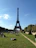 Traveler enjoying a sunny afternoon near the Eiffel Tower in Paris