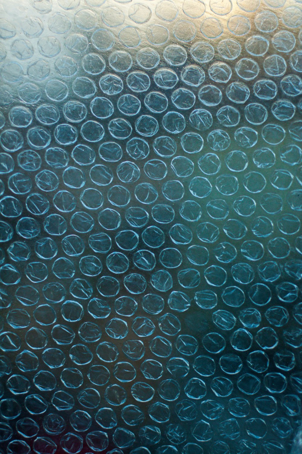 A blue bubble wrap pattern background.