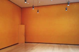 room with turned on ceiling lights