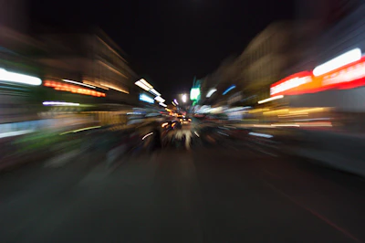 A sleek still from a recent commercial project showing dynamic motion graphics overlaying a bustling cityscape.