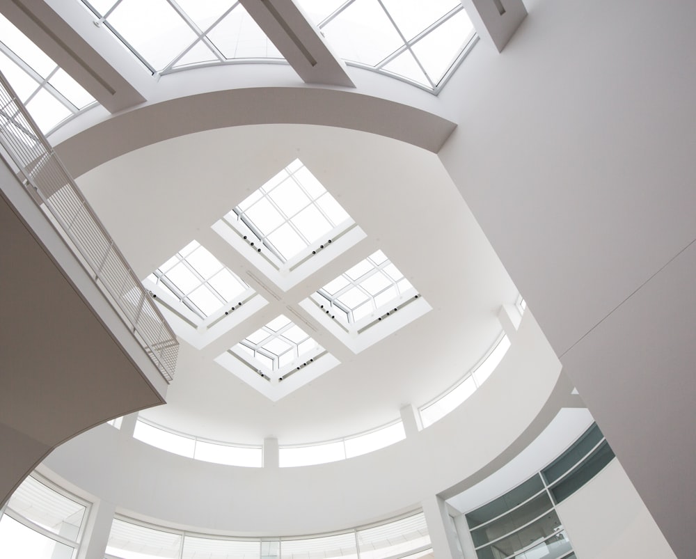 worm's eye view of ceiling