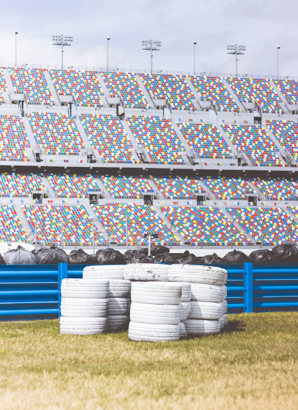 white vehicle tire lot