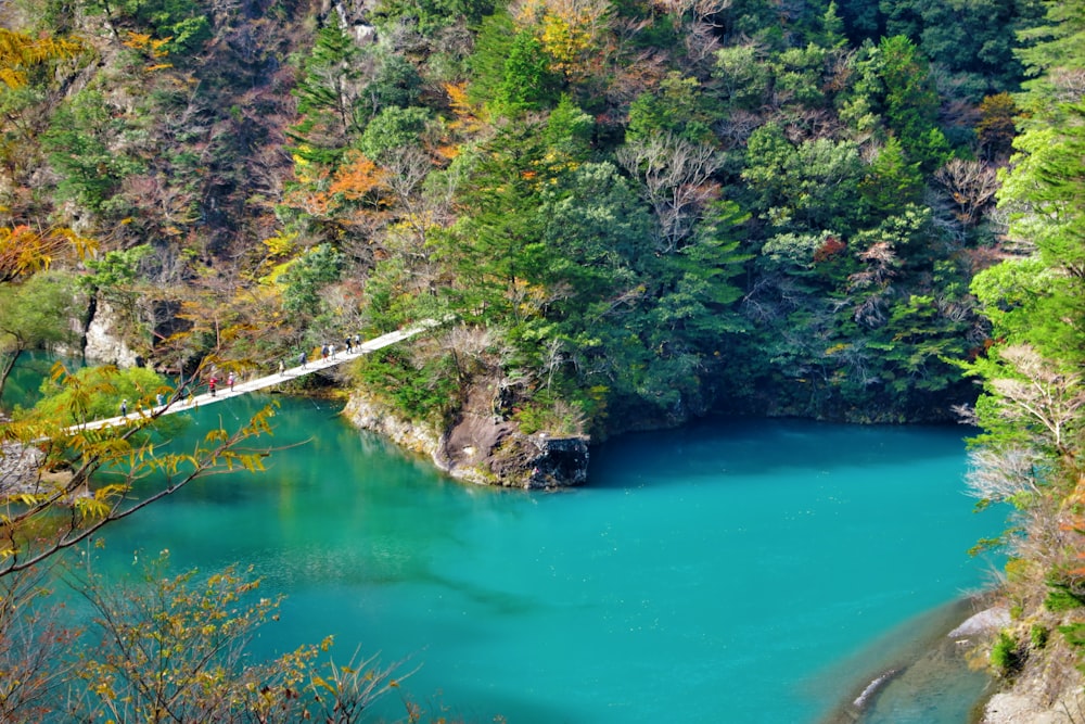 body of water between mountain